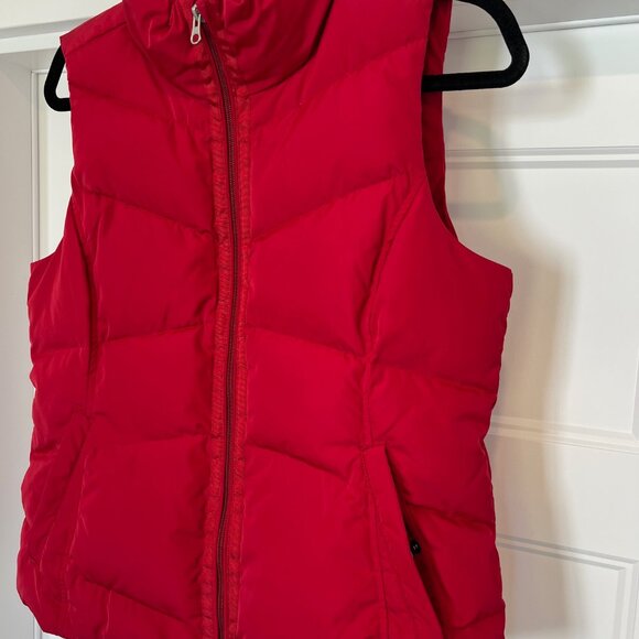 Lands' End Women Size Small 6-8 Red Insulated Quilted Puffer Down Vest - Picture 3 of 9
